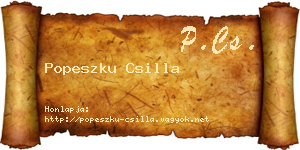 Popeszku Csilla névjegykártya